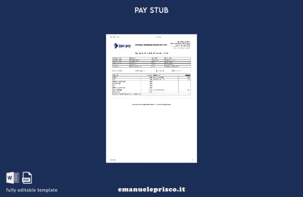 modello di busta paga IppoPay Technologies in stile verificato